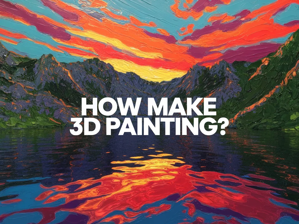 Vibrant landscape painting demonstrating techniques for 3D painting