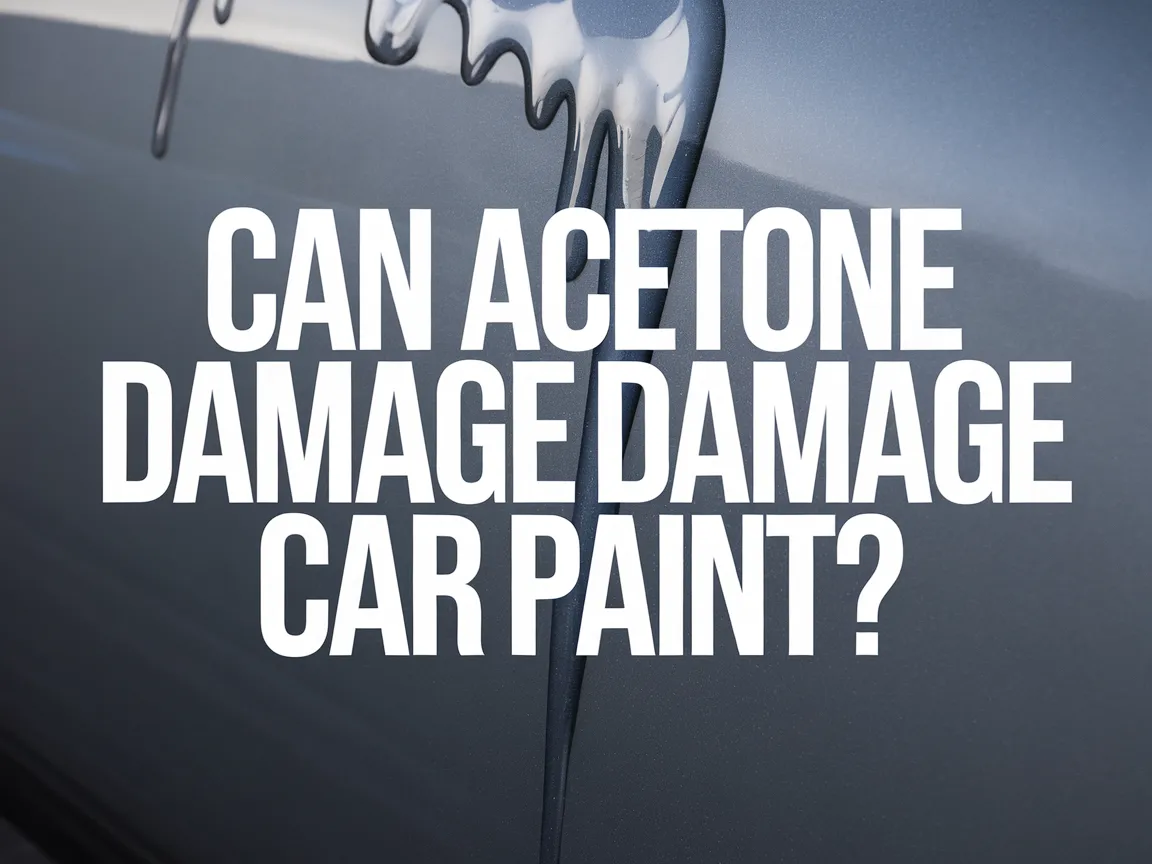 Dripping acetone on car paint surface highlighting potential damage