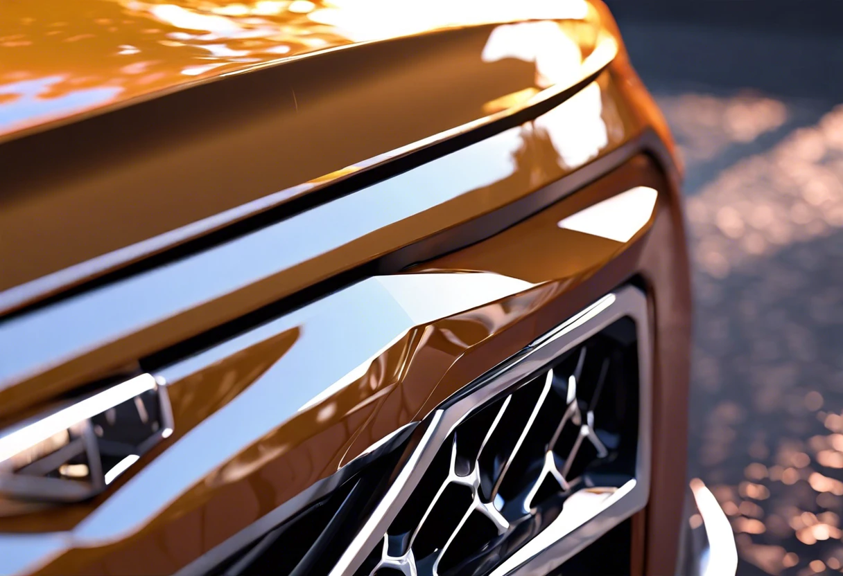 Close-up of a car's paint finish, discussing the effects of acetone on vehicle surfaces.