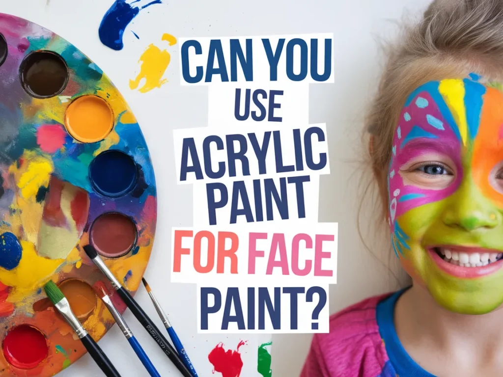 Child with colorful face paint, showcasing use of acrylic paint for face painting.