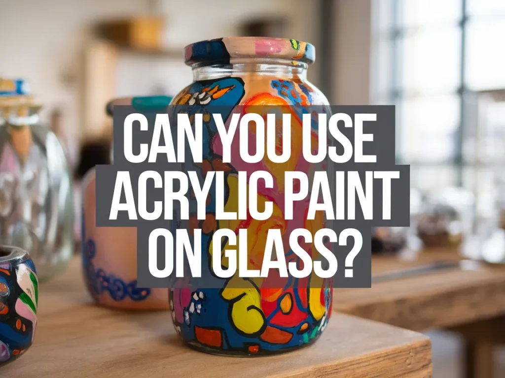 Colorful painted glass jars showcasing the use of acrylic paint on glass.