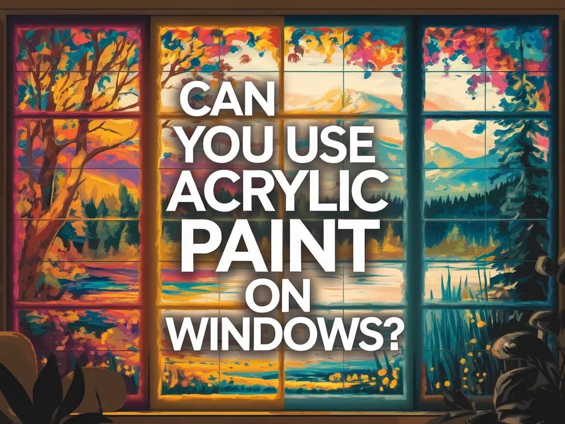 Colorful window painting showcasing acrylic paint usage on glass surfaces