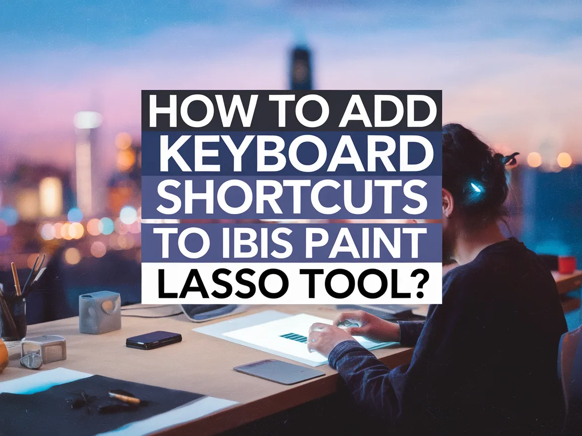 User working on a tablet, demonstrating how to add keyboard shortcuts to the lasso tool in Ibis Paint.