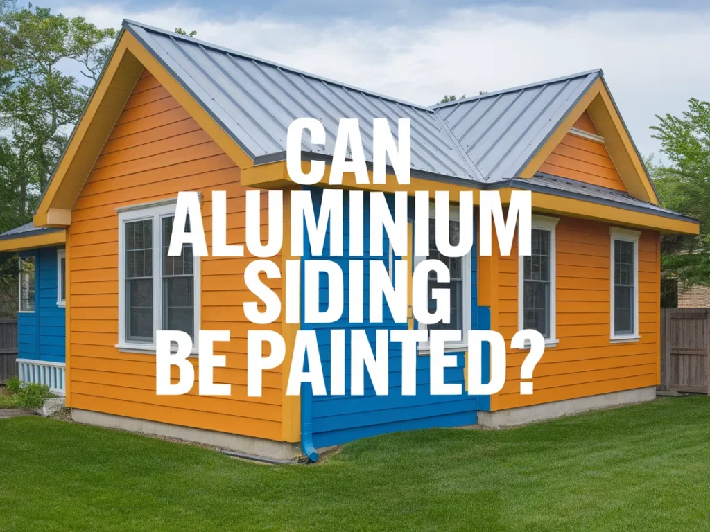 A vibrant house with aluminium siding asking if it can be painted.