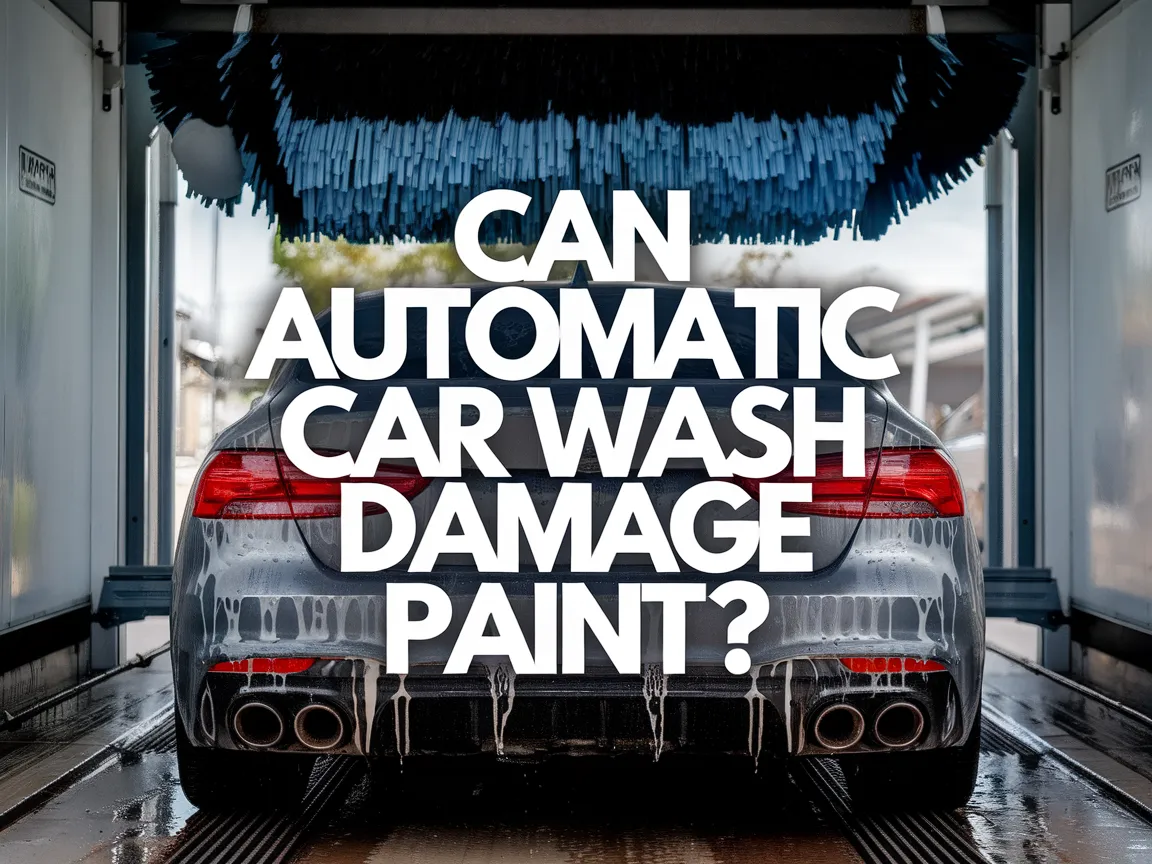 Image showing a car in an automatic car wash, exploring the potential effects on paint damage.