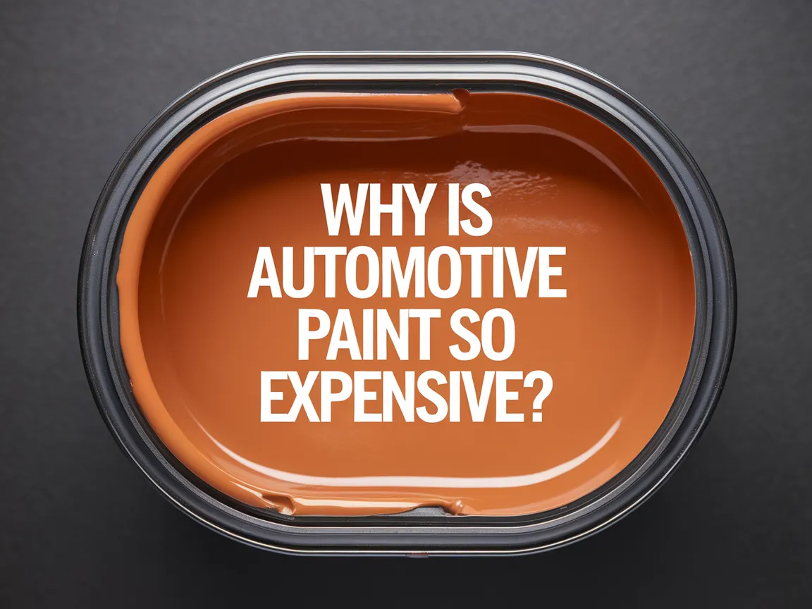 A container of automotive paint highlighting the reasons for its high cost.