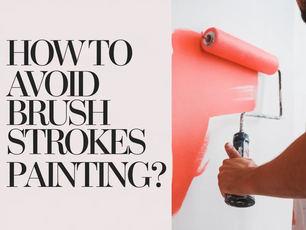 A person painting a wall with a roller to avoid brush strokes in painting.