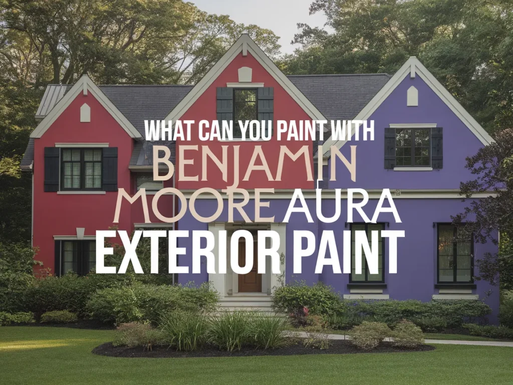 Colorful house showcasing various surfaces painted with Benjamin Moore Aura exterior paint