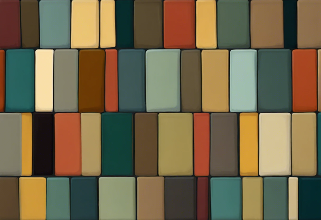 Color swatches for Benjamin Moore paint, showcasing a variety of shades for color matching.
