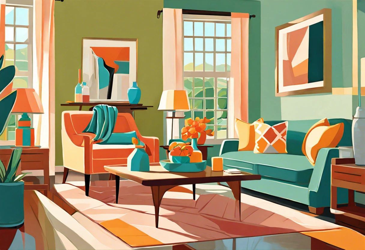 A vibrant living room showcasing the potential of Benjamin Moore paint for color matching.