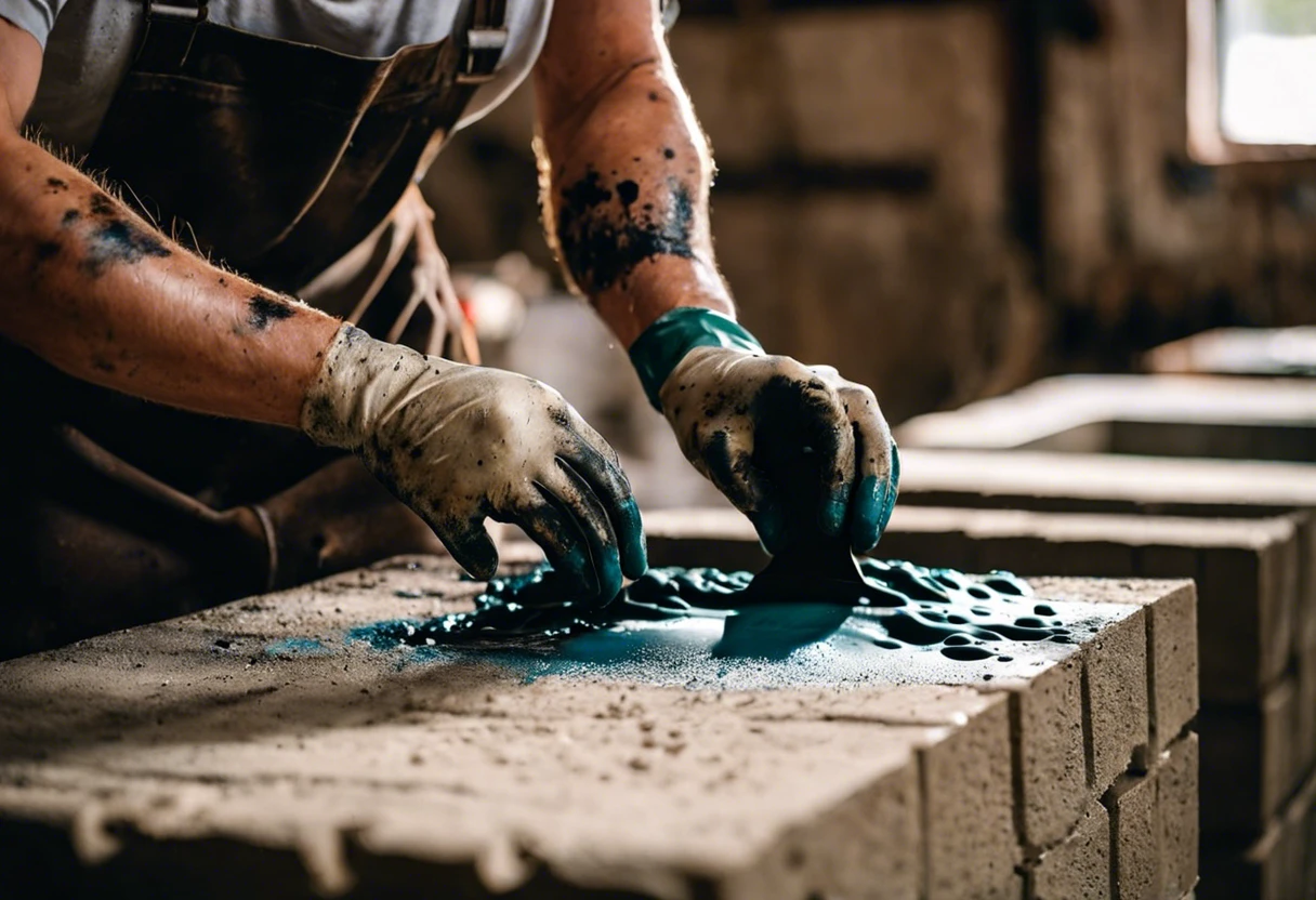 Applying paint to cinder block for durable finish