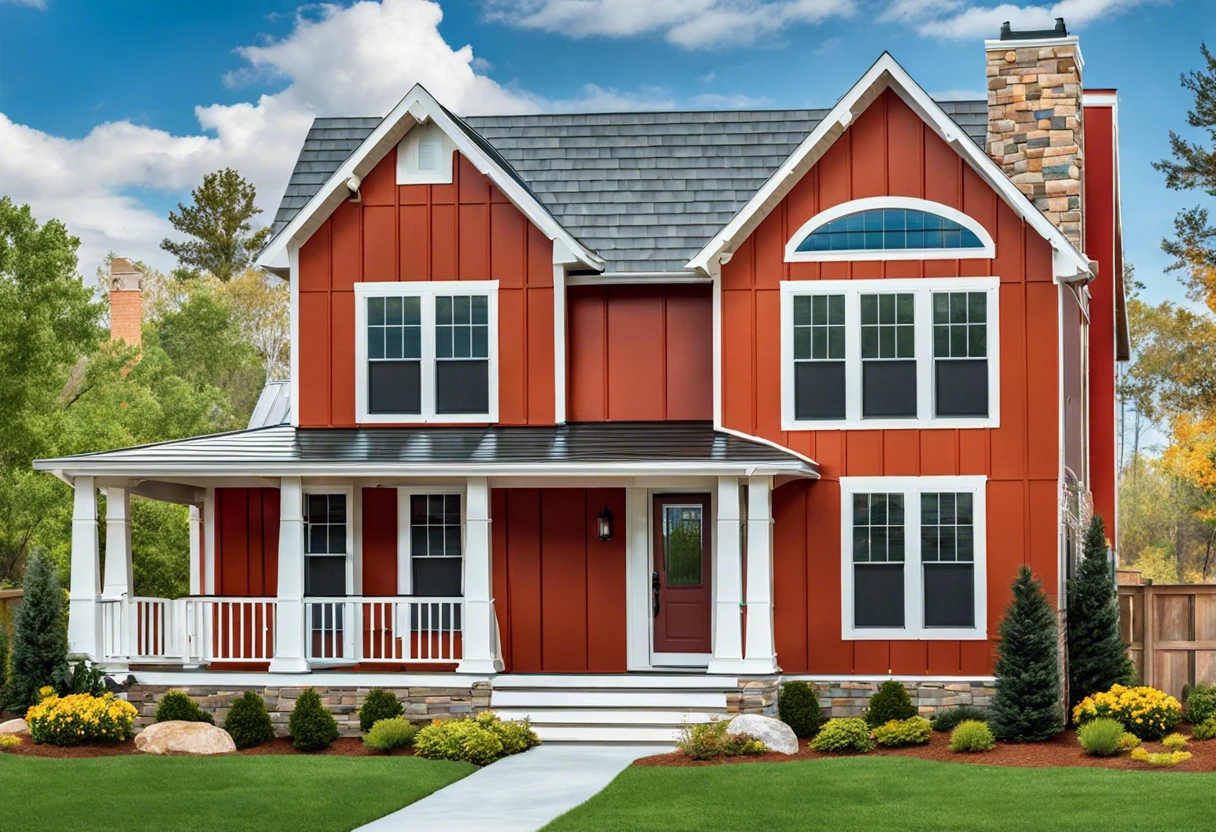 Beautifully painted steel siding on a modern house