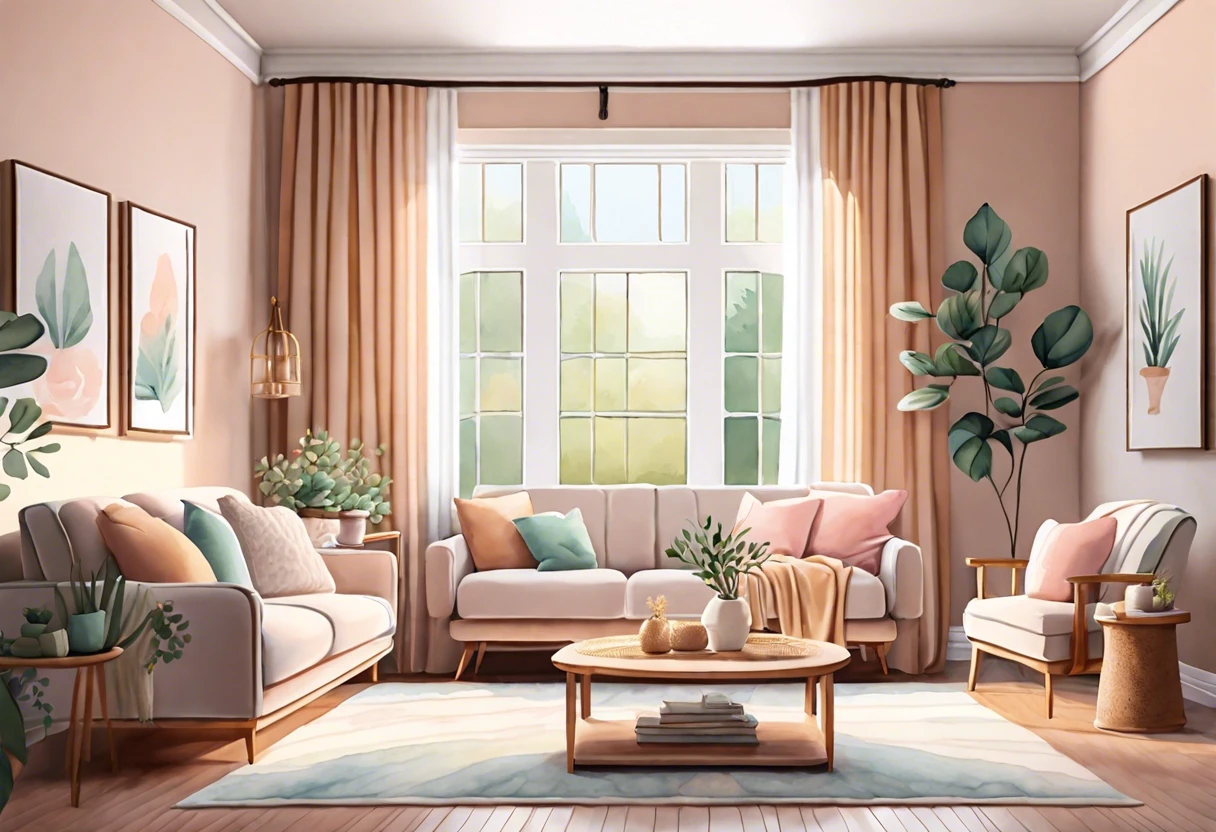 Beautifully painted living room interior with natural light, showcasing the best time to paint house interiors.