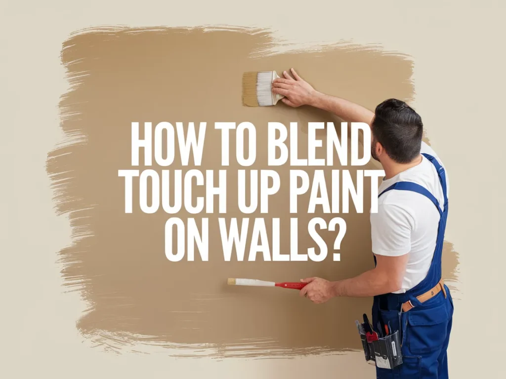 Person applying touch up paint on a wall to blend imperfections
