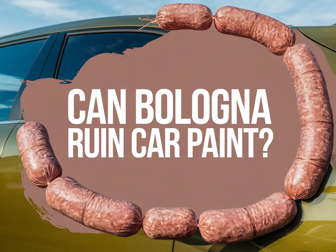 Bologna placed on a car's surface questioning if it can damage the paint.