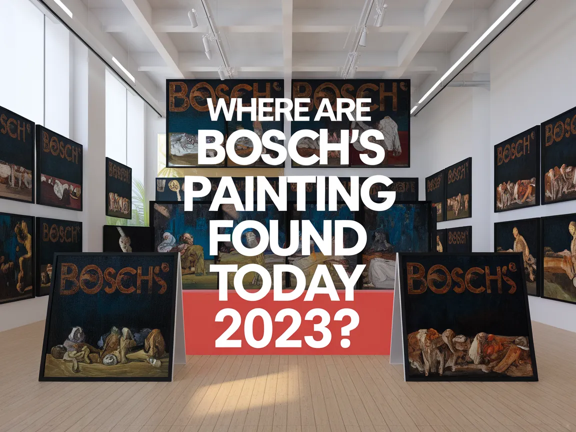 Art gallery displaying Bosch's paintings in 2023, showcasing their modern locations.