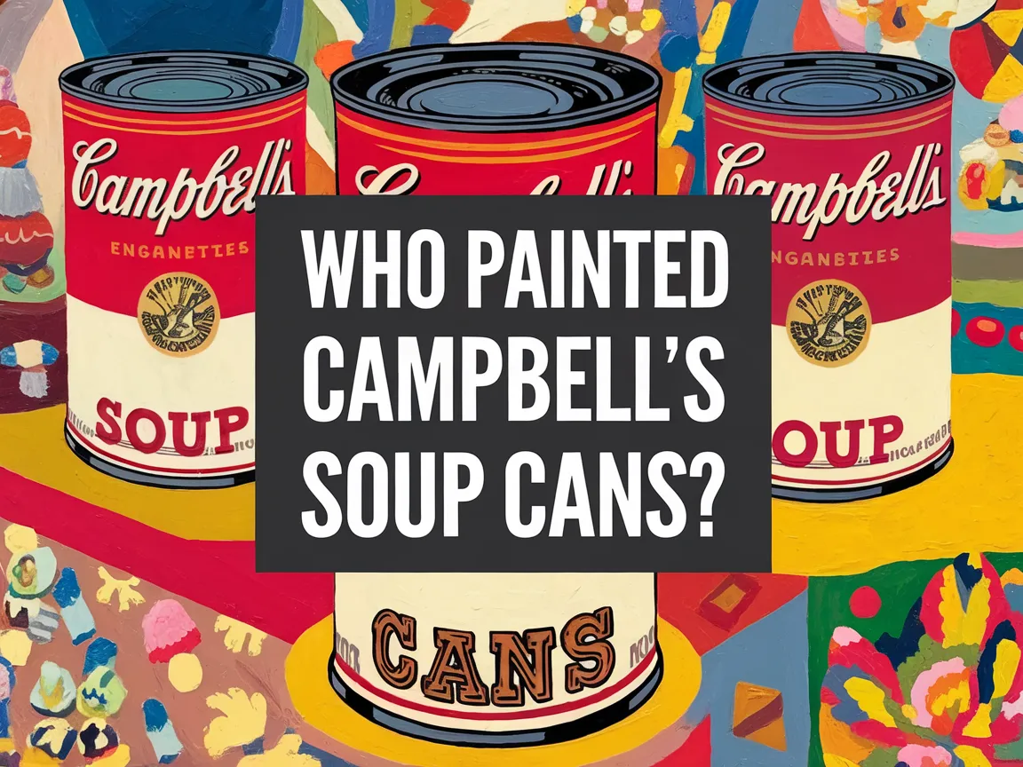 Artwork featuring Campbell's Soup cans, referencing the iconic pop art by Andy Warhol.