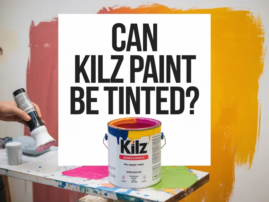 A can of Kilz paint with a question about tinting, relevant to Kilz paint options.