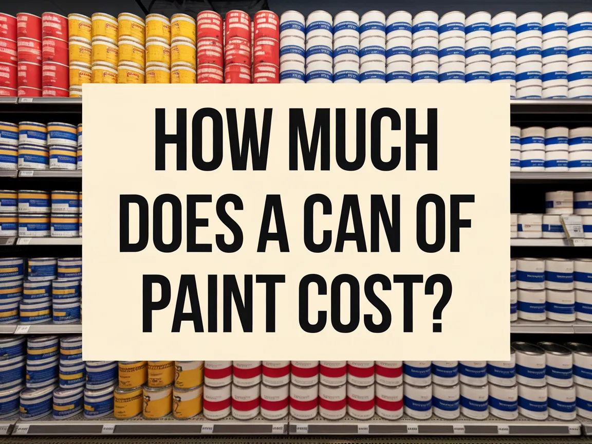 A colorful display of paint cans in various colors illustrating the question of how much a can of paint costs.