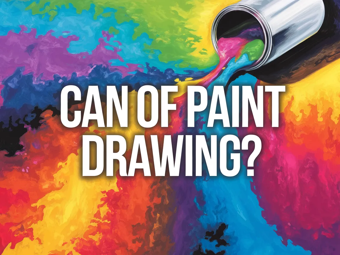 A colorful illustration of a can of paint pouring vibrant colors, showcasing paint drawing techniques.