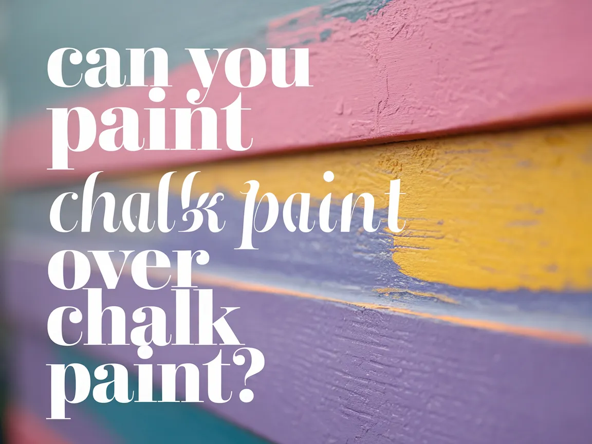 Colorful wooden surface displaying the question: can you paint chalk paint over chalk paint?