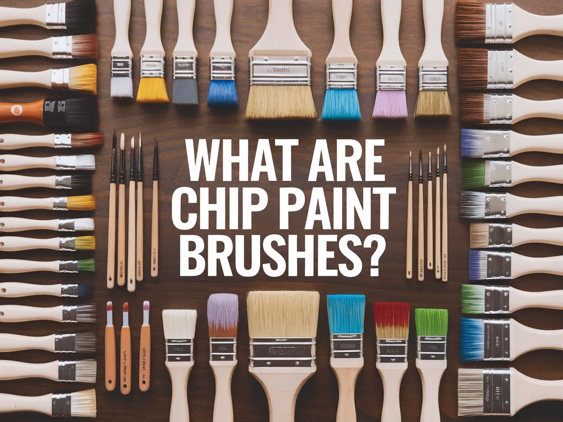 Various types of chip paint brushes arranged beautifully, showcasing their unique bristle shapes and sizes.