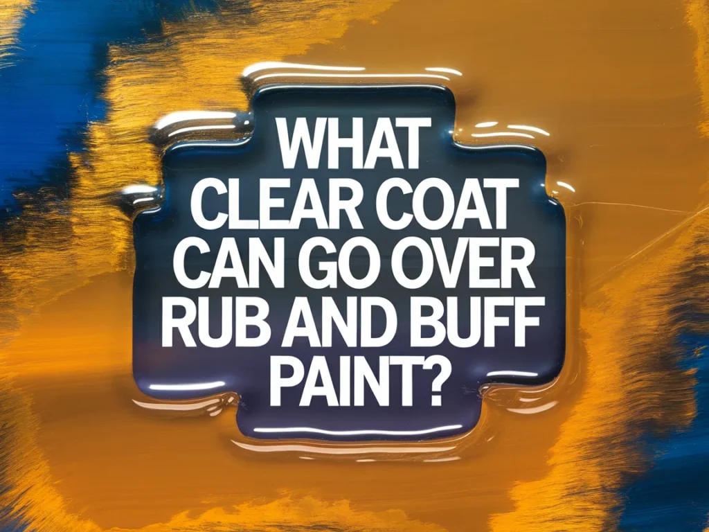 A vibrant art piece illustrating the question: What clear coat can go over rub and buff paint?
