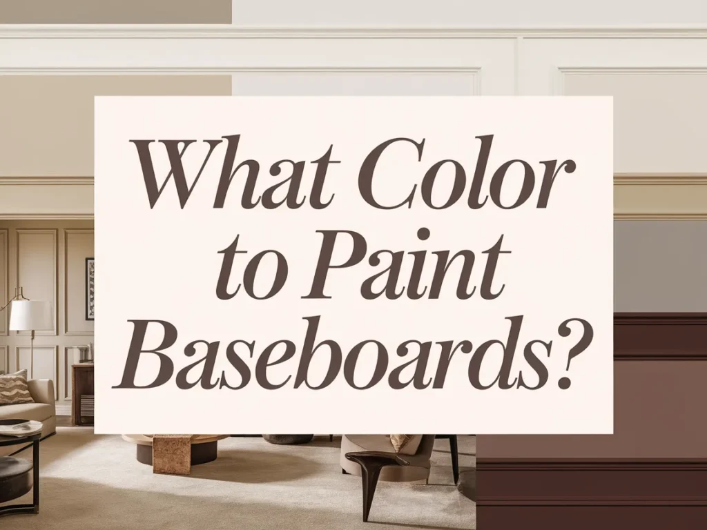 A modern interior featuring various color options for painting baseboards.