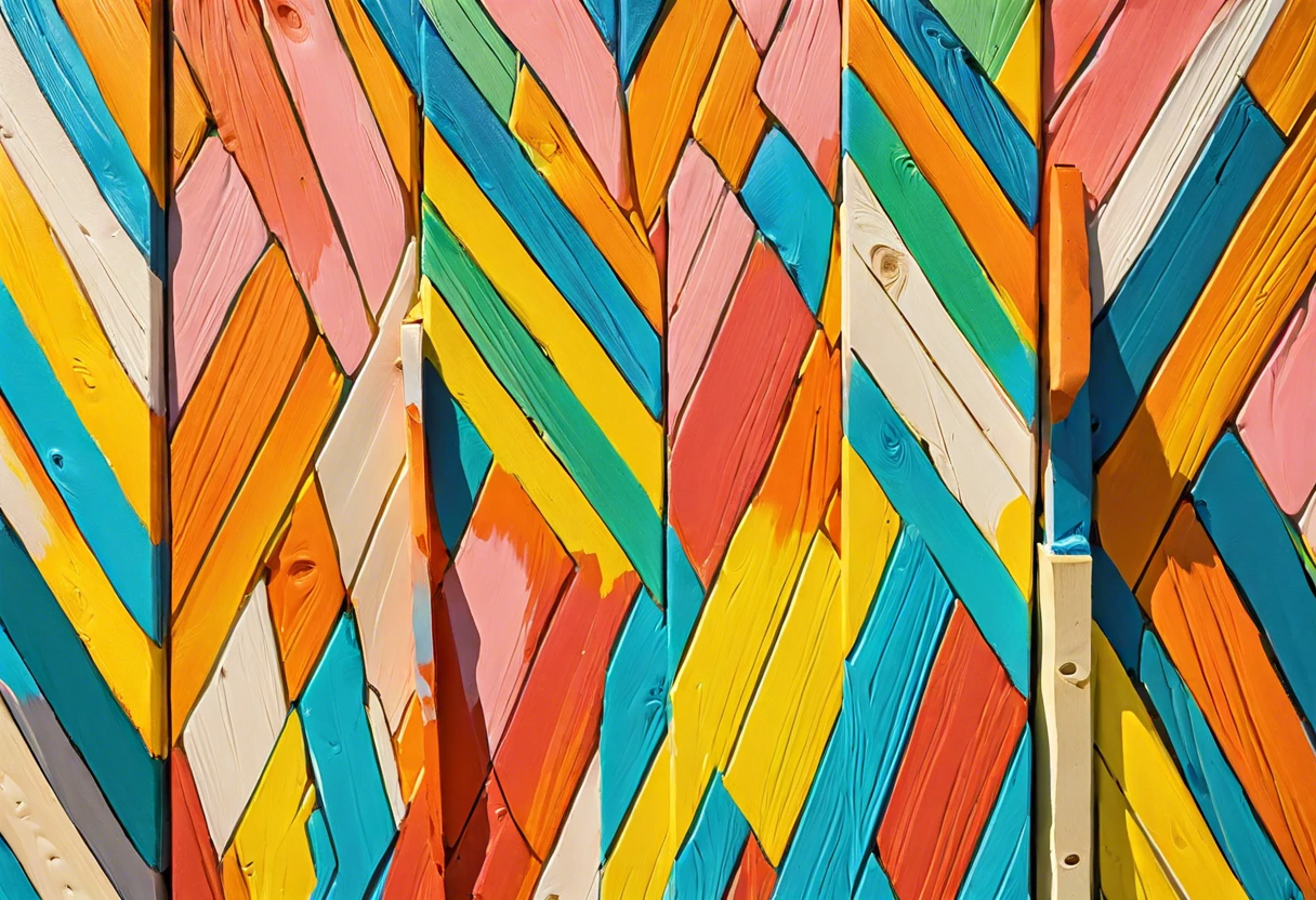 Vibrant painted Azek boards showcasing colorful designs, relevant to can Azek be painted.