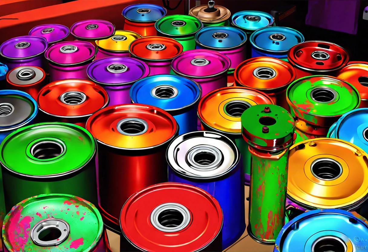 Painted brake drums in various vibrant colors, showcasing the possibility of customizing brake components.