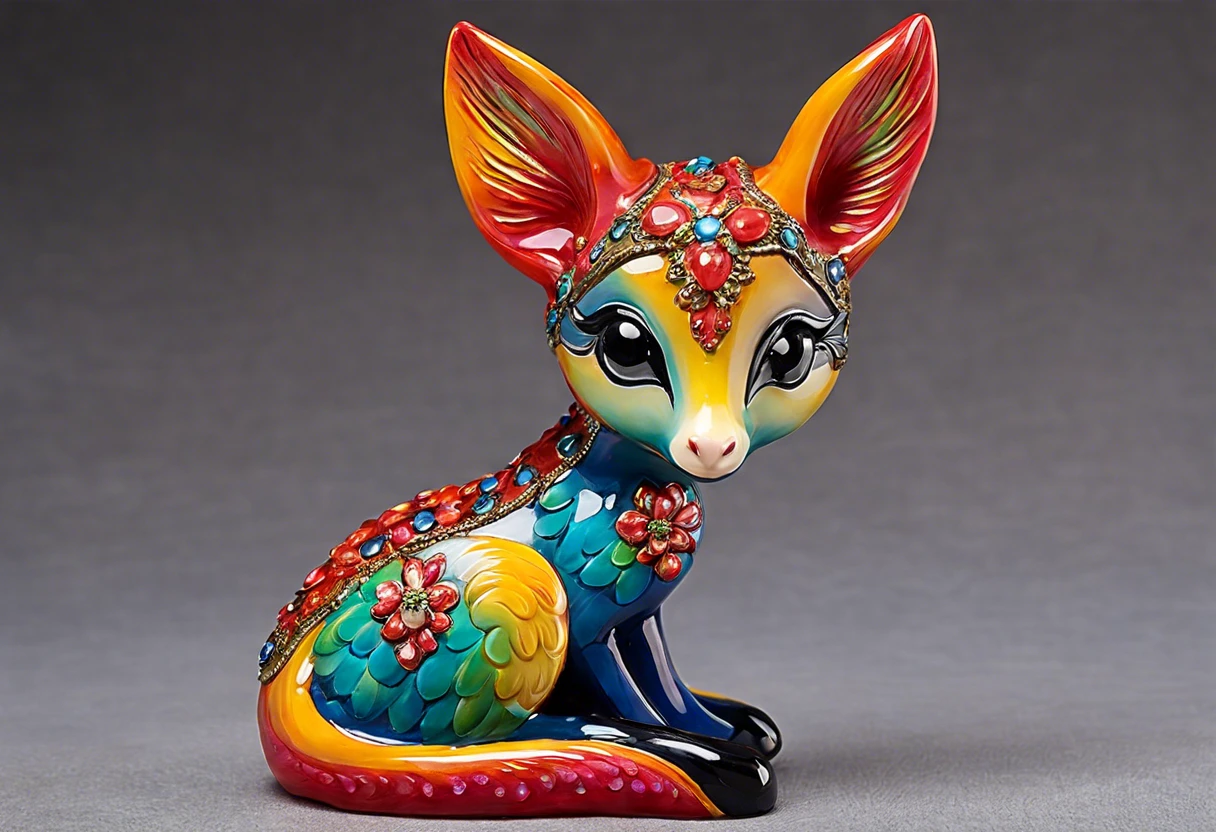 Vibrantly painted resin figurine showcasing intricate designs and colors, perfect for enhancing your art projects.