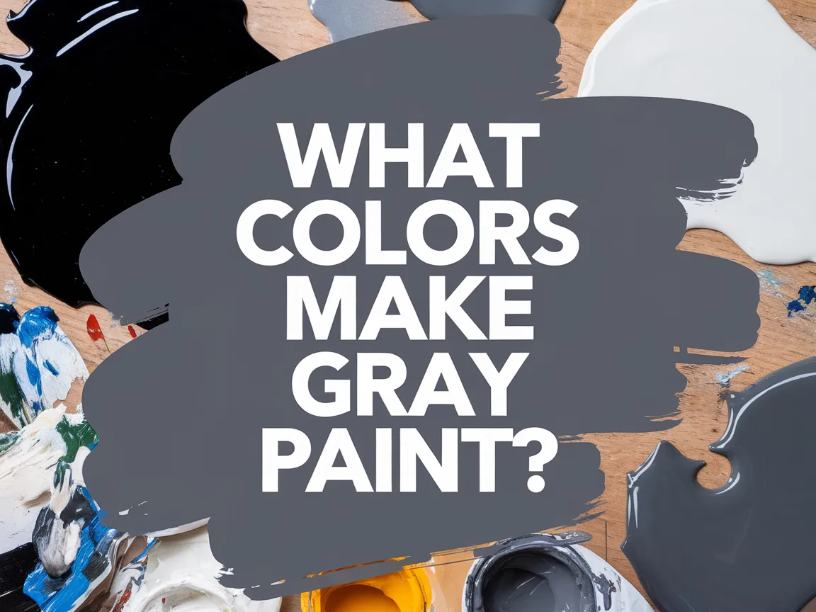 A palette showcasing various colors including black, white, and other hues that combine to create gray paint.