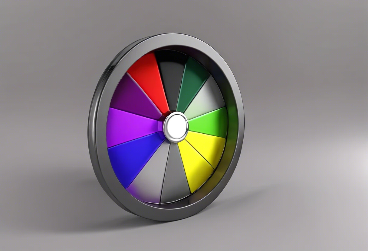 Color wheel illustrating colors used to create gray paint