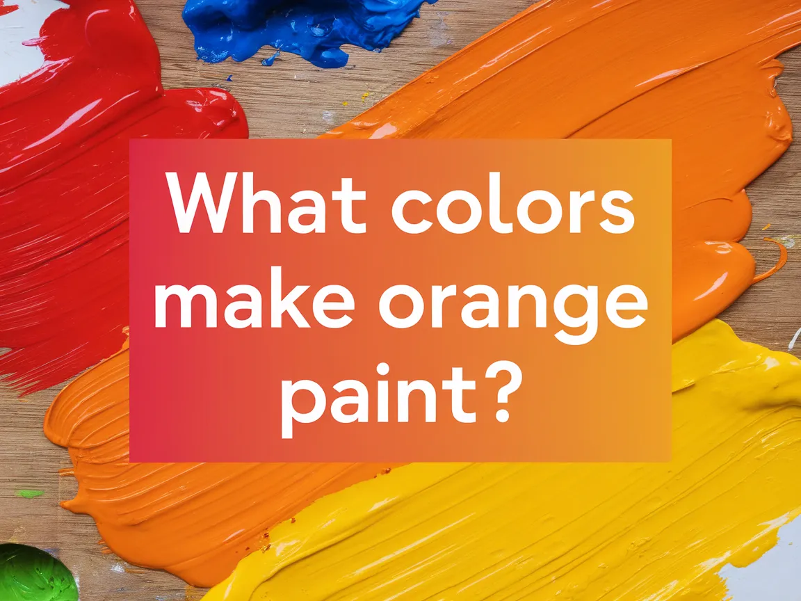 Mixing red and yellow paint to create orange color