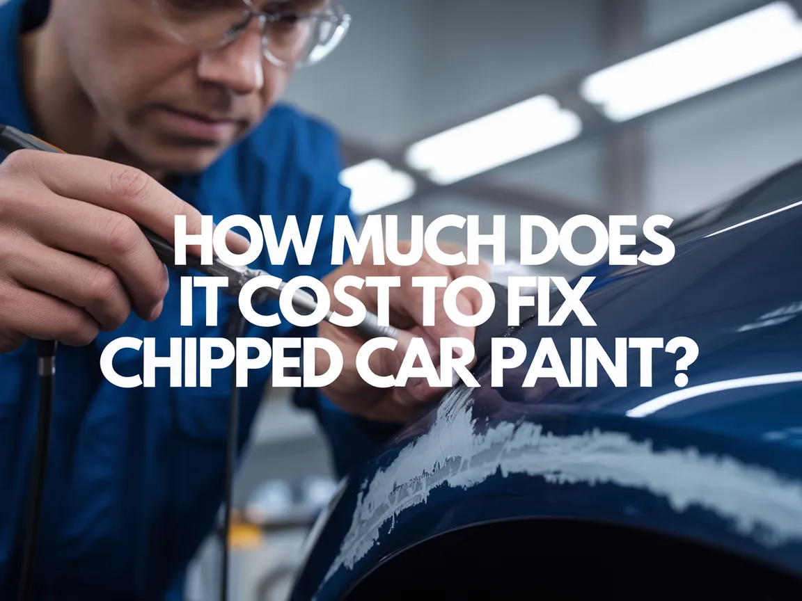 Repairing chipped car paint with professional tools for cost estimation