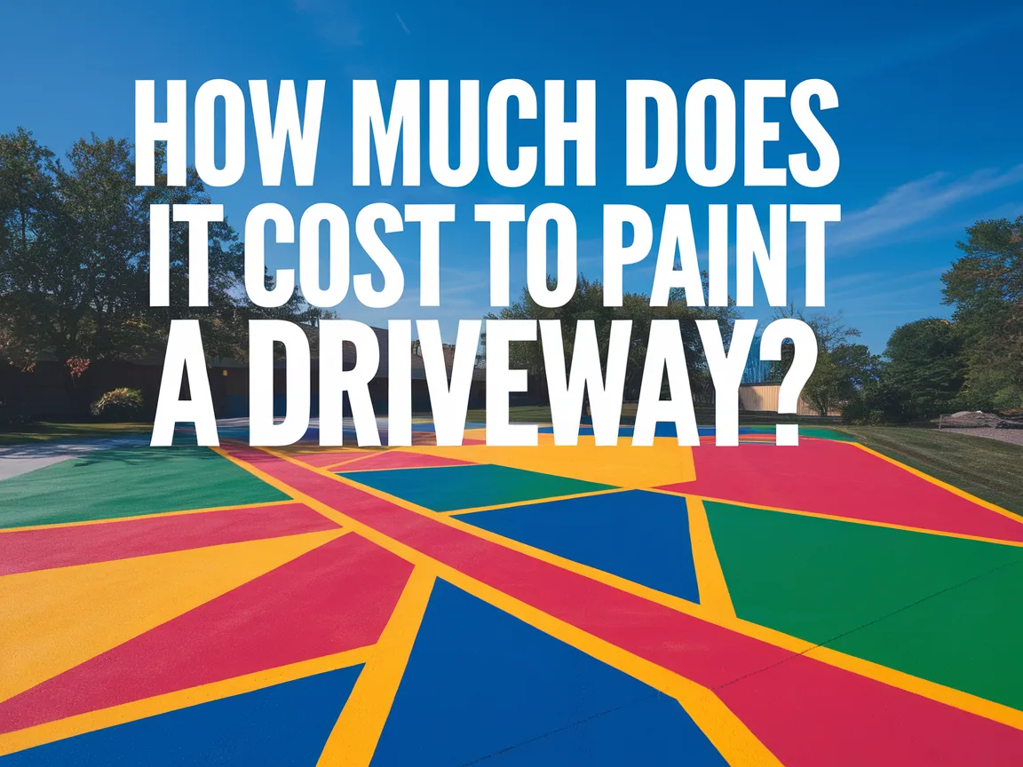 Vibrantly painted driveway showcasing various colors, illustrating costs of driveway painting.