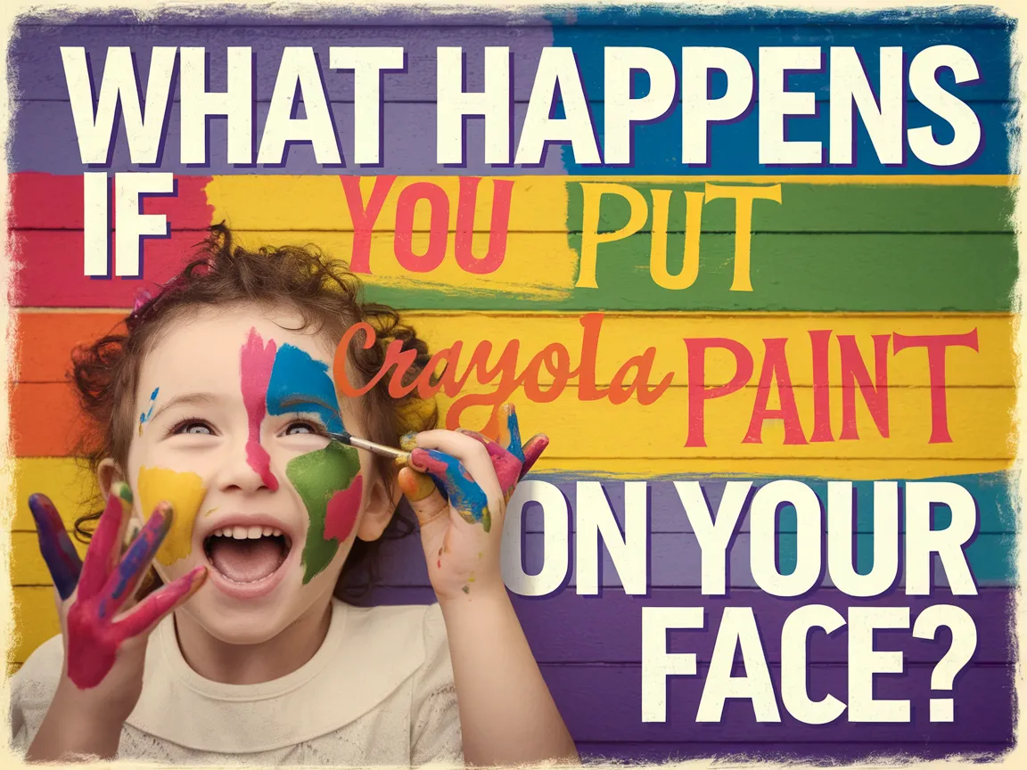 Child with Crayola paint on face demonstrating playful creativity