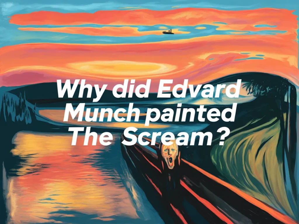 Edvard Munch's The Scream painting illustrating the themes of existential angst and emotional turmoil.