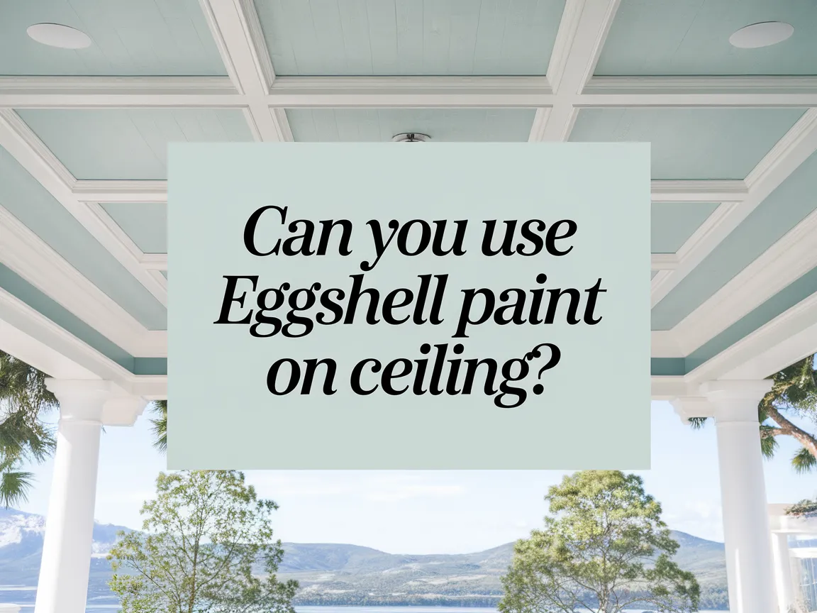 Image illustrating the question of using eggshell paint on ceiling with a scenic view.