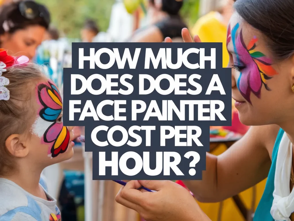 Child receiving face painting with the question How Much Does a Face Painter Cost Per Hour