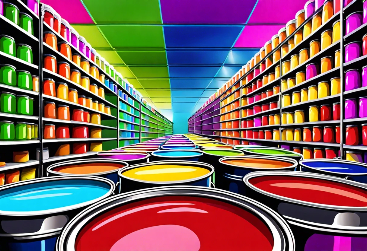Colorful paint cans showcasing the variety of paint prices per gallon