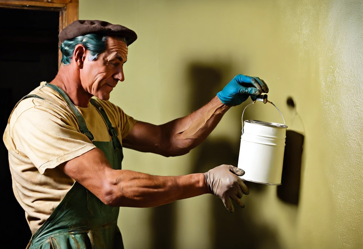 Man measuring paint coverage area showing how many square feet one gallon can cover