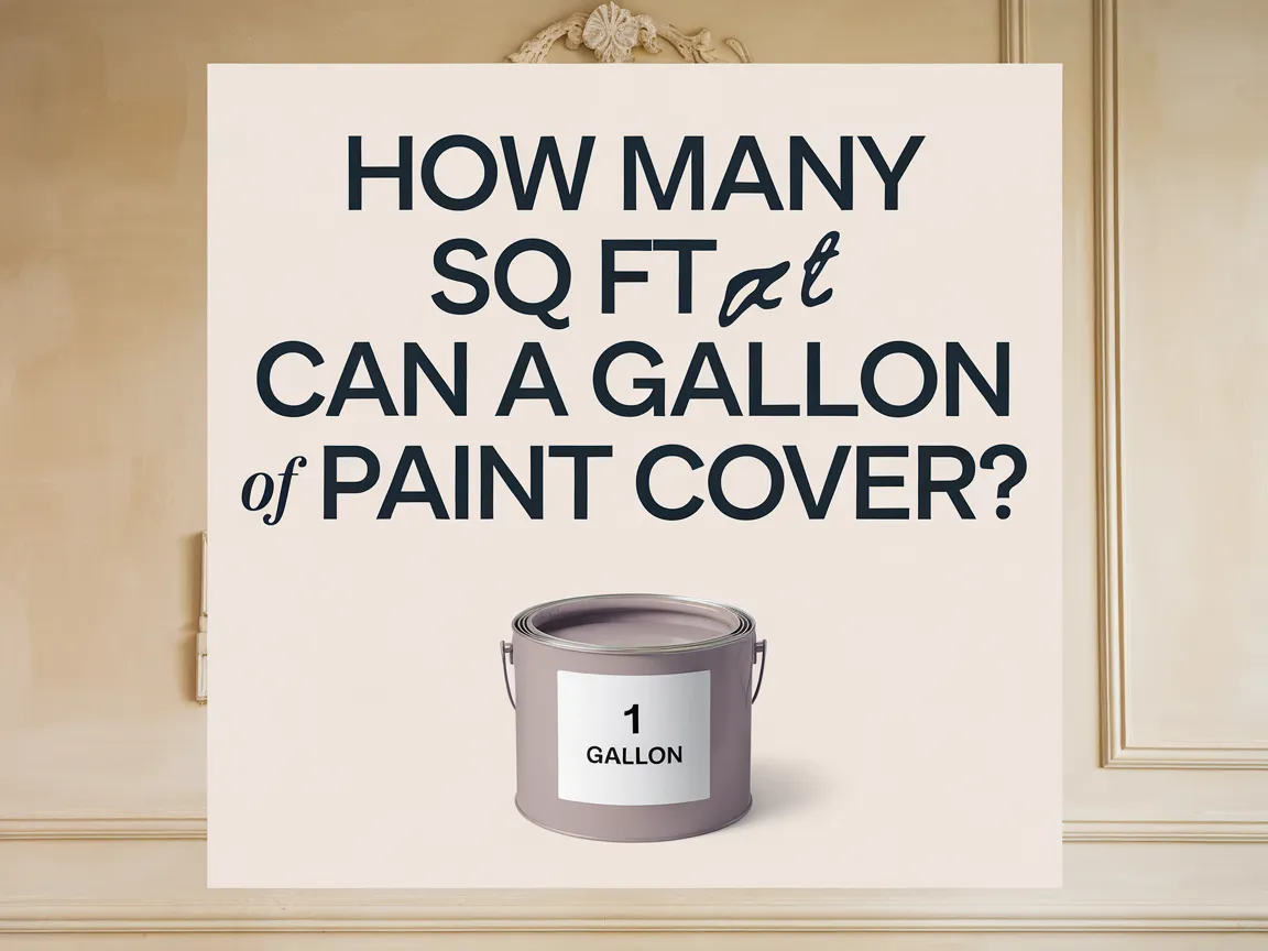 Illustration questioning how many square feet a gallon of paint can cover, relevant to paint coverage.