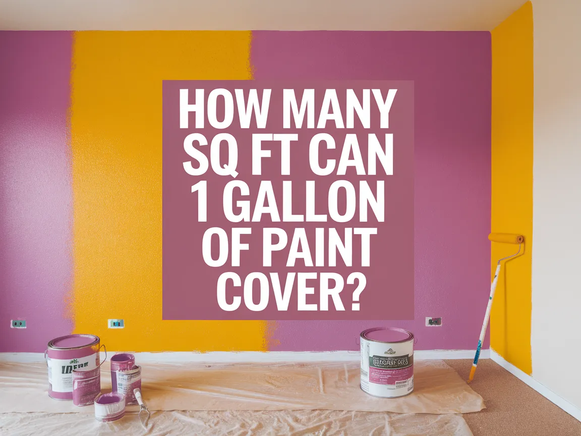 Visual representation of paint coverage area indicating how many square feet can be covered by one gallon of paint.