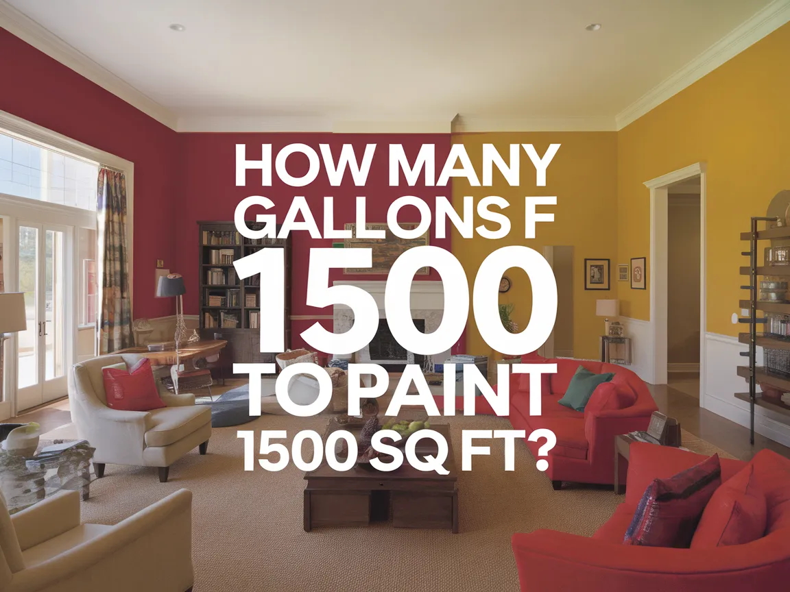 Interior room with walls in different colors, demonstrating how many gallons of paint are needed for 1500 sq ft.