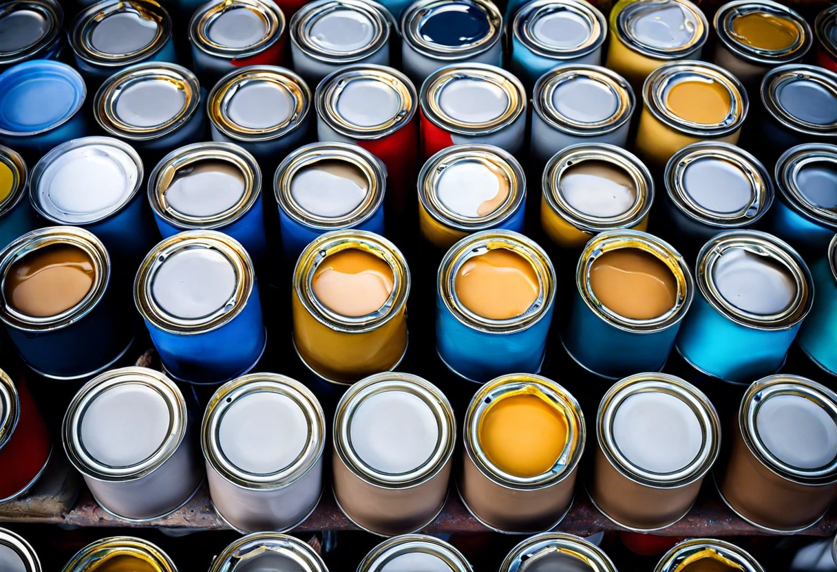 Cans of paint representing the amount needed to cover 1000 square feet.