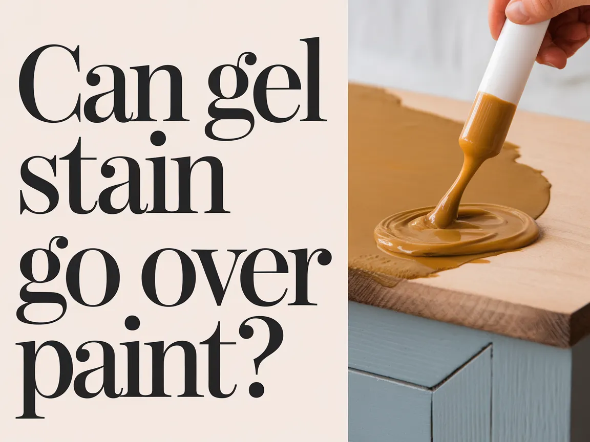 Image illustrating the question Can Gel Stain Go Over Paint with a wood surface and gel stain application.