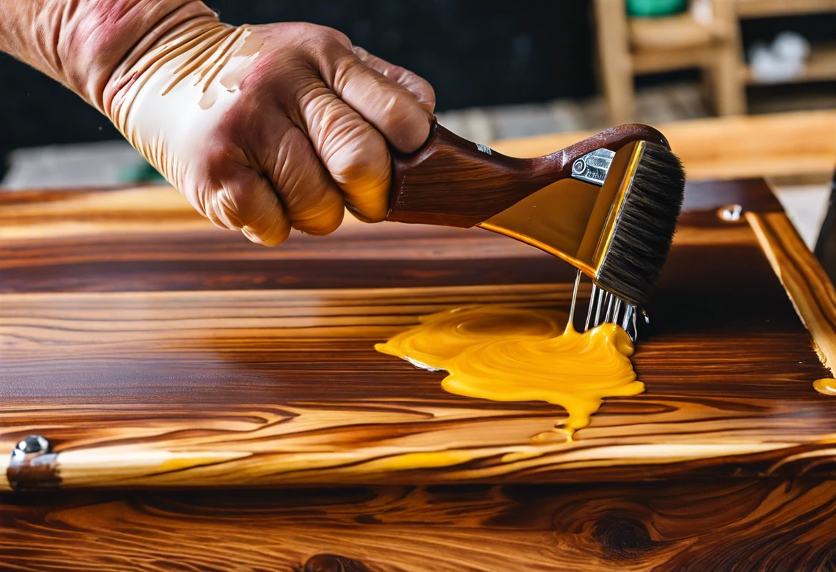 Applying gel stain over painted wood surface with a brush