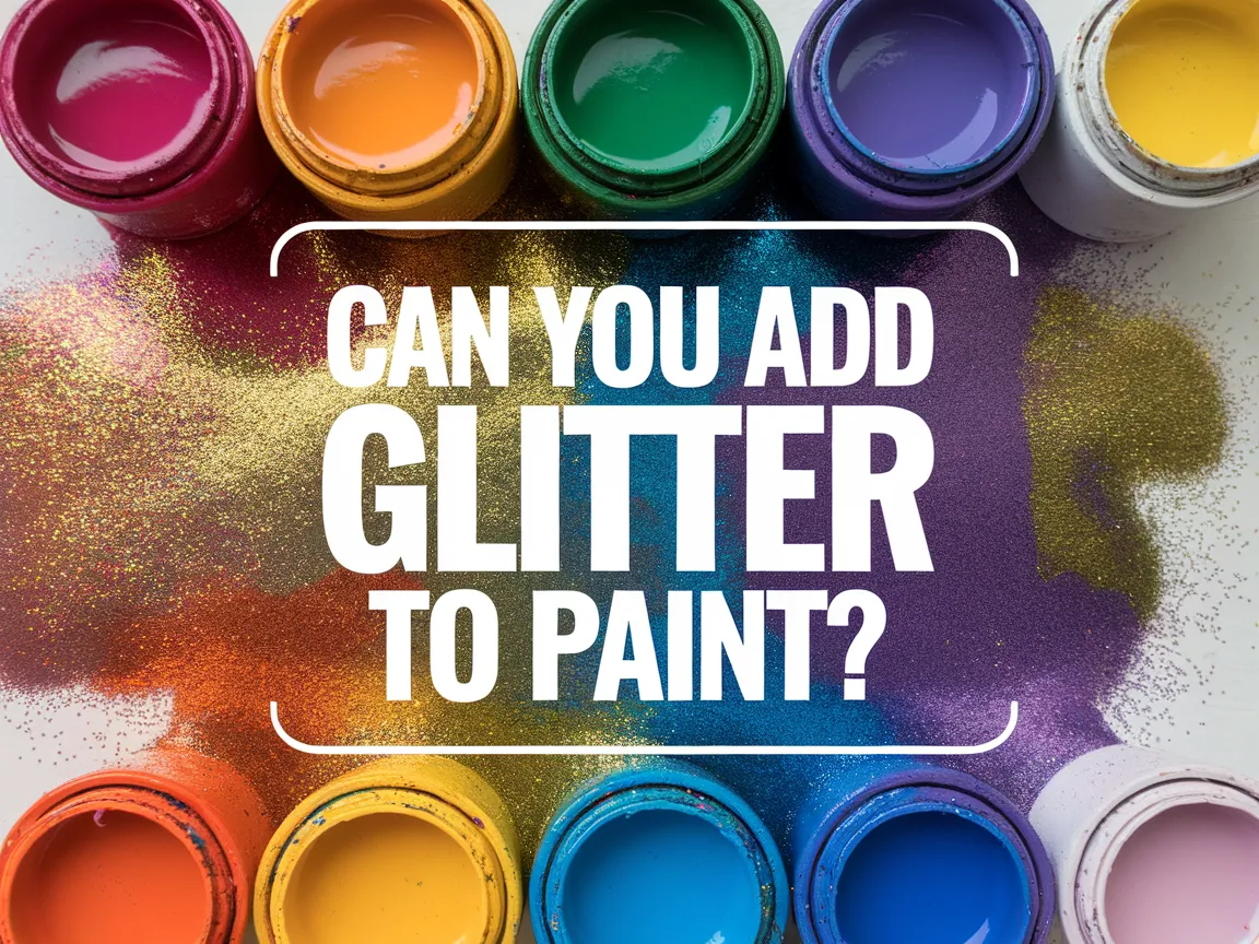 Colorful paints with glitter added, showcasing the possibility of enhancing paint with glitter.