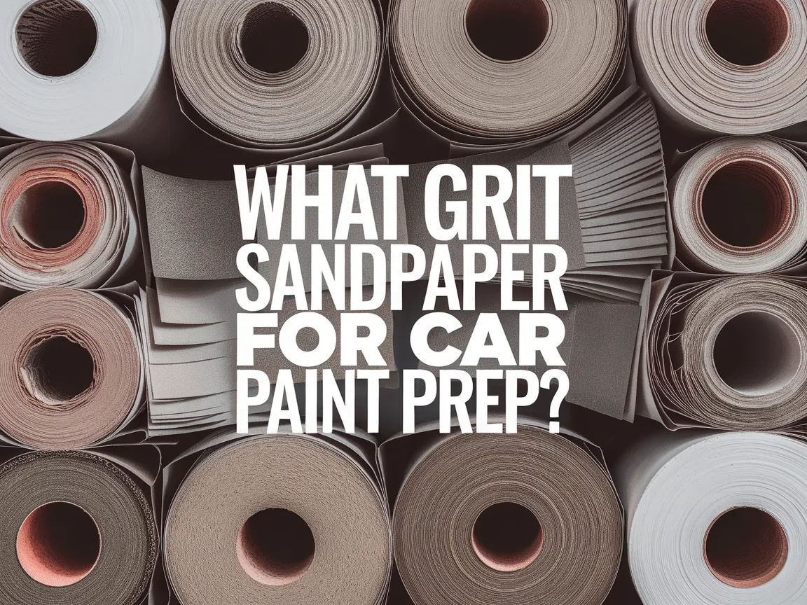 Various grits of sandpaper rolls for car paint preparation